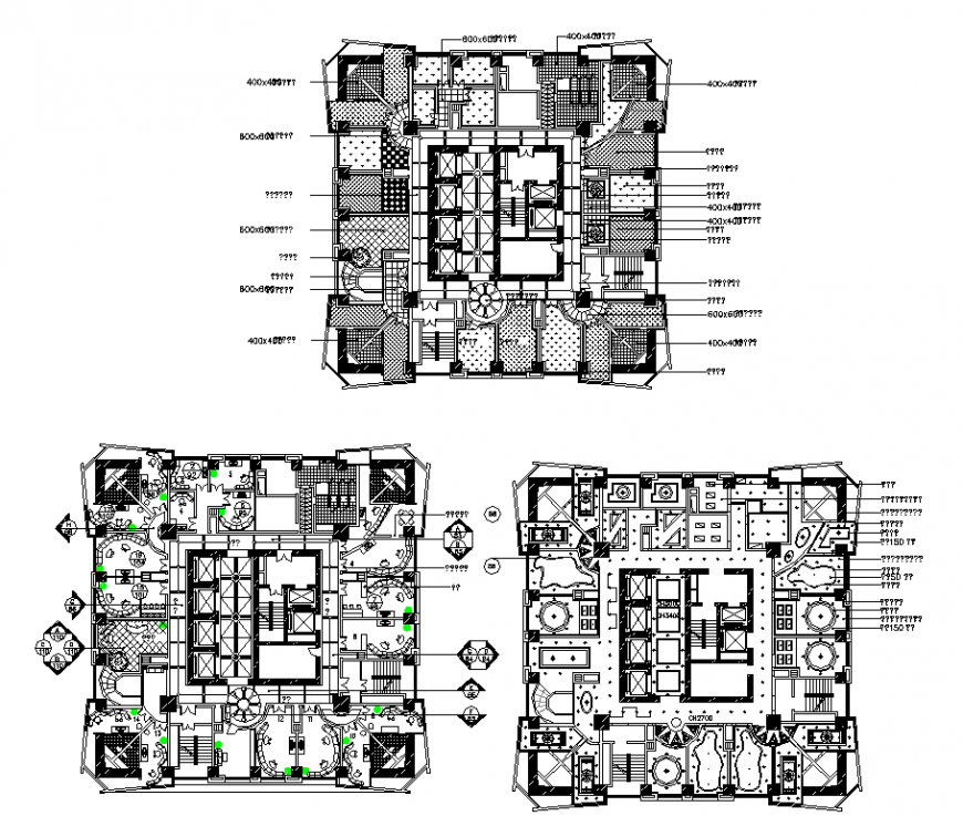 Commercial Building Second Floor Column Layout Plan